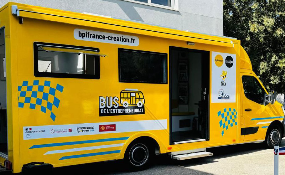 Bus entrepreneuriat BGE Occitanie - Languedoc Catalogne - Entrepreneuriat Quartiers 2030 Bus entrepreneuriat BGE Occitanie - Languedoc Catalogne - Entrepreneuriat Quartiers 2030